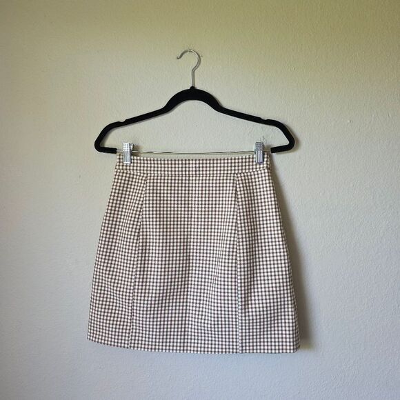 Theory Pin Dot A Line Creme Mini Skirt Size 0 - Picture 3 of 8